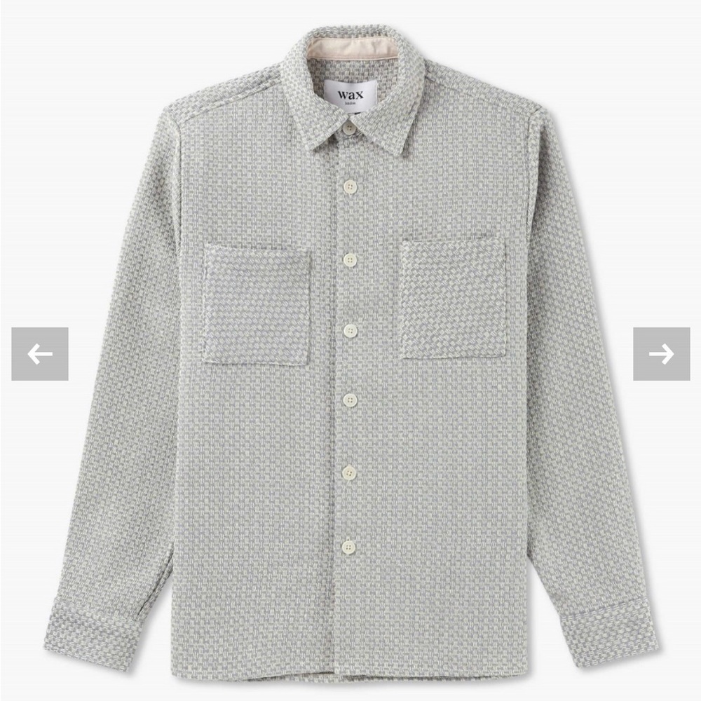Wax London - Whiting Overshirt Blue/Ecru